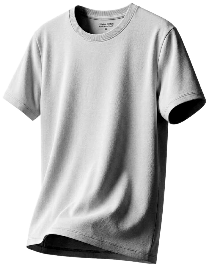 Camiseta lisa, foto real da peça usada para mostrar a cor escolhida